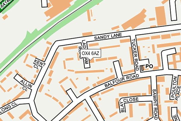 OX4 6AZ map - OS OpenMap – Local (Ordnance Survey)