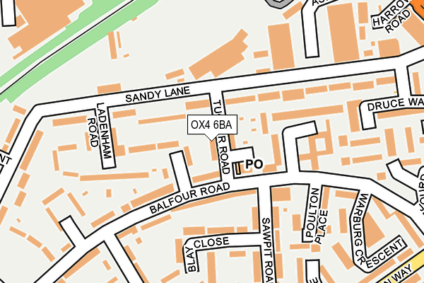 OX4 6BA map - OS OpenMap – Local (Ordnance Survey)