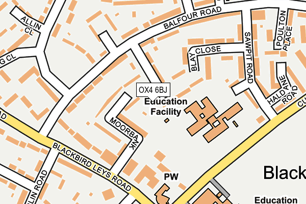 OX4 6BJ map - OS OpenMap – Local (Ordnance Survey)