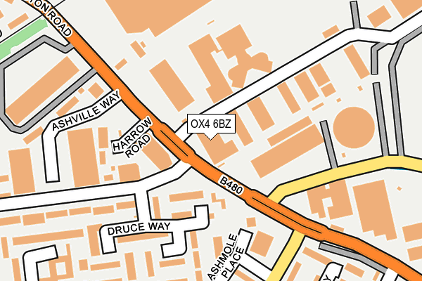 OX4 6BZ map - OS OpenMap – Local (Ordnance Survey)