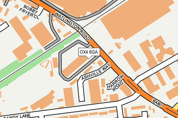 OX4 6GA map - OS OpenMap – Local (Ordnance Survey)