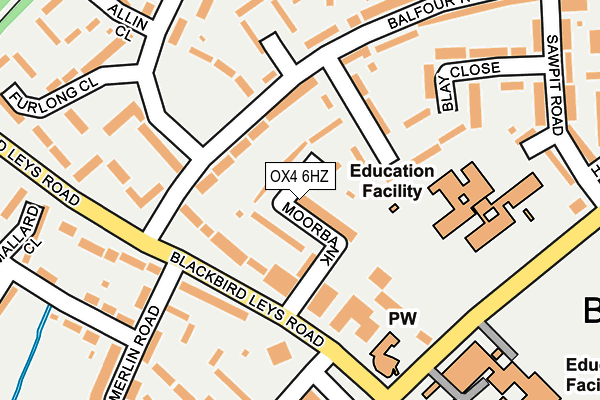 OX4 6HZ map - OS OpenMap – Local (Ordnance Survey)