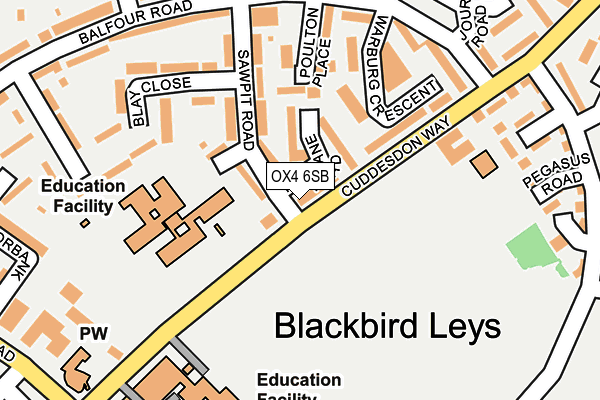 OX4 6SB map - OS OpenMap – Local (Ordnance Survey)