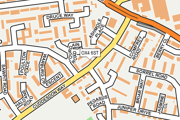 OX4 6ST map - OS OpenMap – Local (Ordnance Survey)