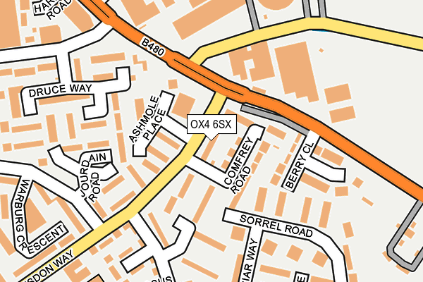 OX4 6SX map - OS OpenMap – Local (Ordnance Survey)