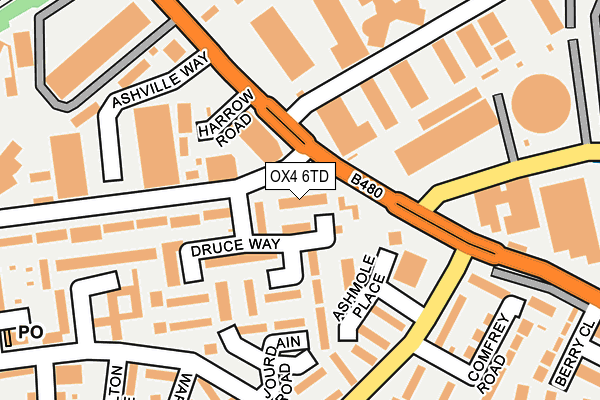 OX4 6TD map - OS OpenMap – Local (Ordnance Survey)