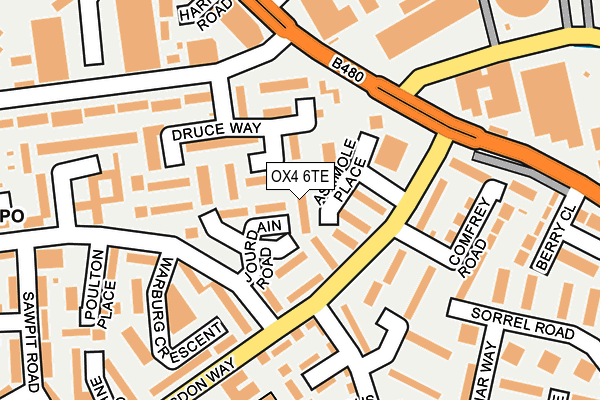 OX4 6TE map - OS OpenMap – Local (Ordnance Survey)