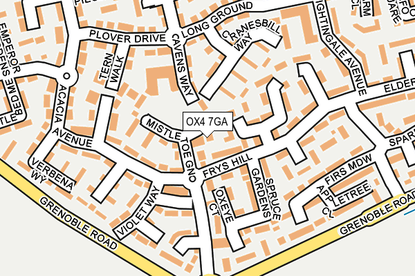 OX4 7GA map - OS OpenMap – Local (Ordnance Survey)