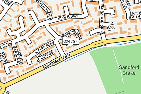 OX4 7GF map - OS OpenMap – Local (Ordnance Survey)