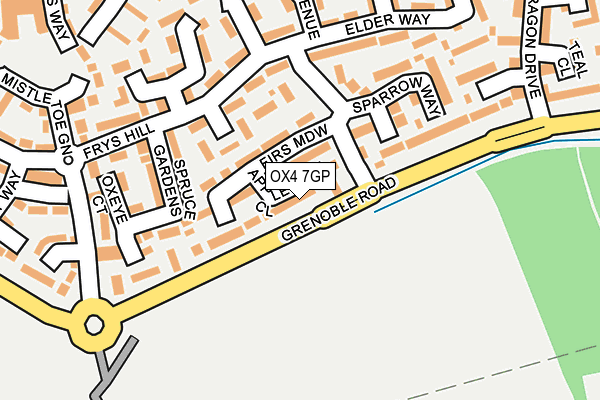 OX4 7GP map - OS OpenMap – Local (Ordnance Survey)