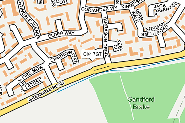 OX4 7GT map - OS OpenMap – Local (Ordnance Survey)