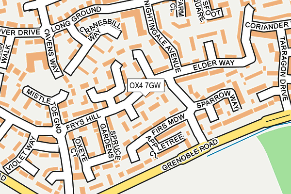 OX4 7GW map - OS OpenMap – Local (Ordnance Survey)