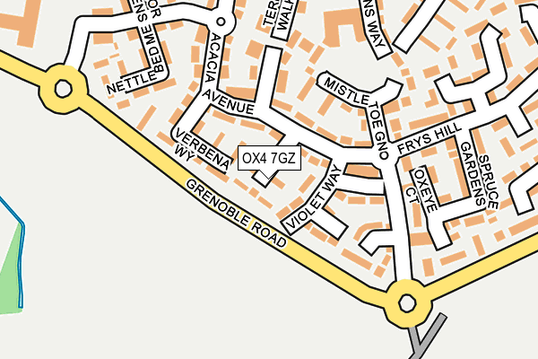 OX4 7GZ map - OS OpenMap – Local (Ordnance Survey)