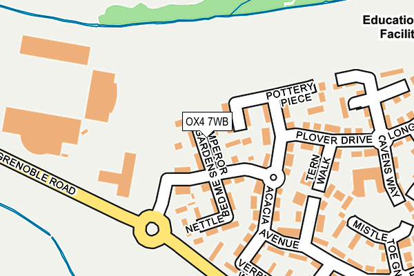 OX4 7WB map - OS OpenMap – Local (Ordnance Survey)