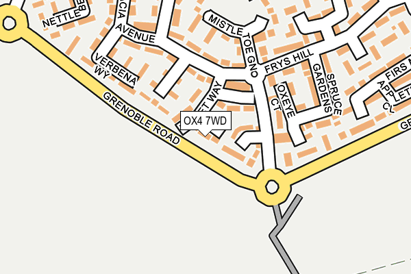 OX4 7WD map - OS OpenMap – Local (Ordnance Survey)