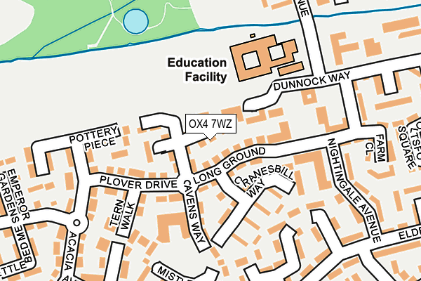 OX4 7WZ map - OS OpenMap – Local (Ordnance Survey)