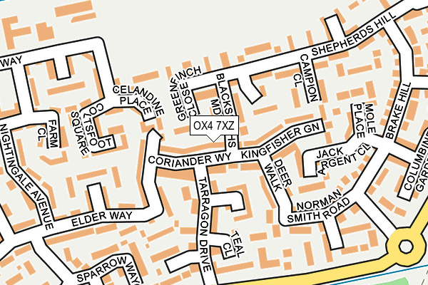 OX4 7XZ map - OS OpenMap – Local (Ordnance Survey)