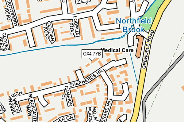 OX4 7YB map - OS OpenMap – Local (Ordnance Survey)