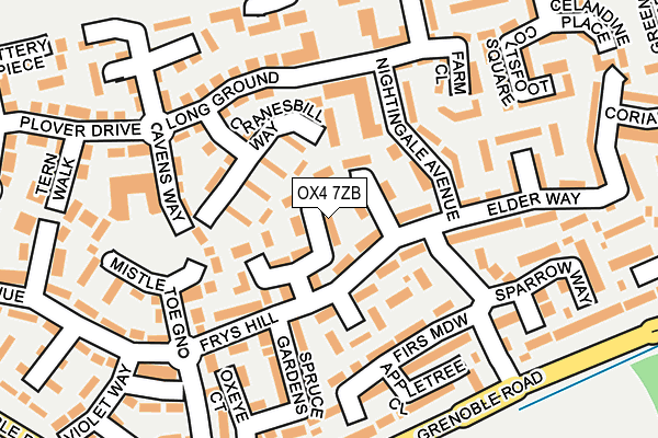 OX4 7ZB map - OS OpenMap – Local (Ordnance Survey)