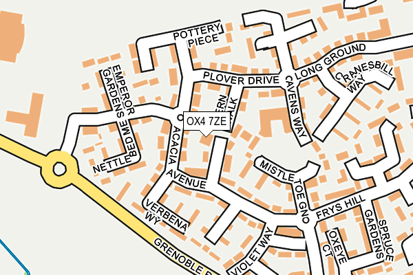 OX4 7ZE map - OS OpenMap – Local (Ordnance Survey)