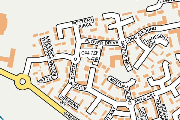 OX4 7ZF map - OS OpenMap – Local (Ordnance Survey)