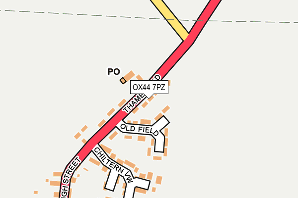 OX44 7PZ map - OS OpenMap – Local (Ordnance Survey)