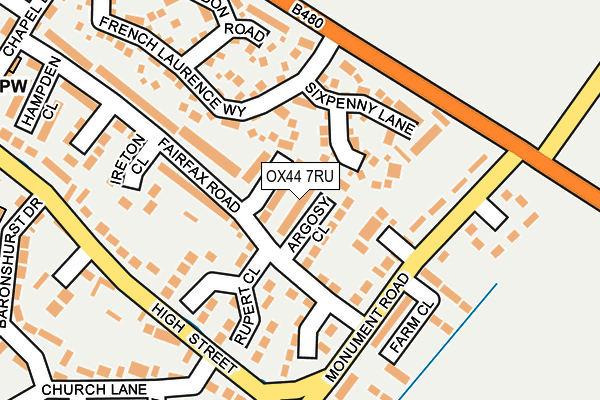 OX44 7RU map - OS OpenMap – Local (Ordnance Survey)
