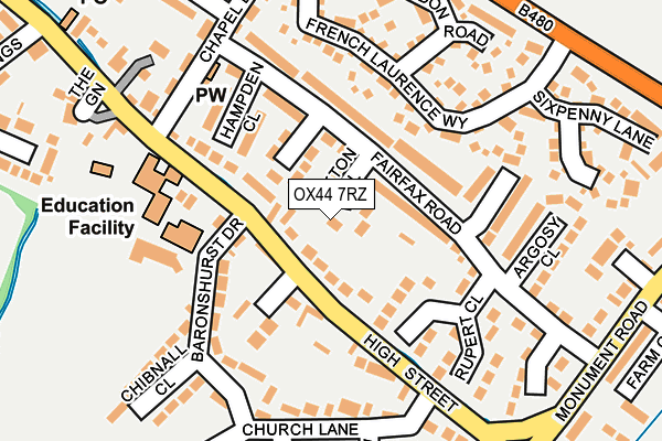 OX44 7RZ map - OS OpenMap – Local (Ordnance Survey)