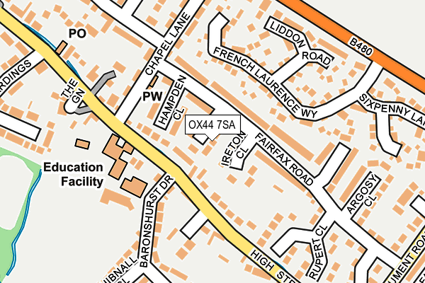 OX44 7SA map - OS OpenMap – Local (Ordnance Survey)
