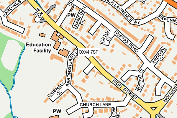OX44 7ST map - OS OpenMap – Local (Ordnance Survey)