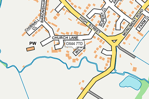 OX44 7TD map - OS OpenMap – Local (Ordnance Survey)