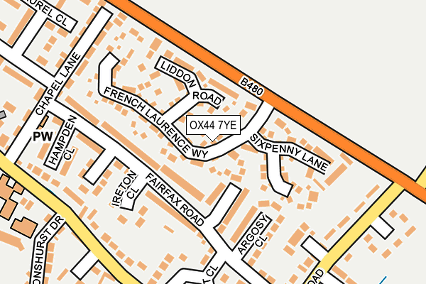 OX44 7YE map - OS OpenMap – Local (Ordnance Survey)