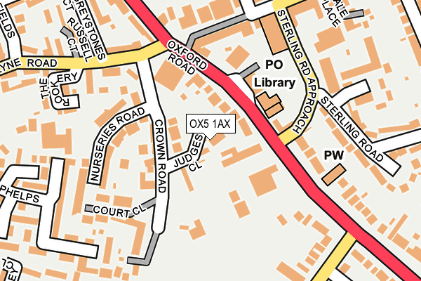 OX5 1AX map - OS OpenMap – Local (Ordnance Survey)