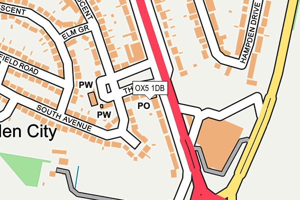 OX5 1DB map - OS OpenMap – Local (Ordnance Survey)