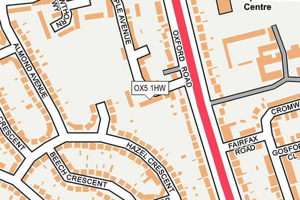 OX5 1HW map - OS OpenMap – Local (Ordnance Survey)