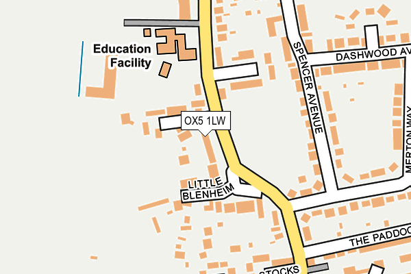OX5 1LW map - OS OpenMap – Local (Ordnance Survey)