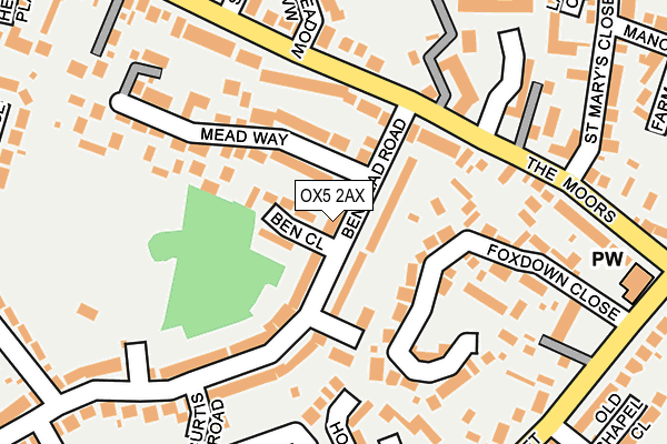 OX5 2AX map - OS OpenMap – Local (Ordnance Survey)