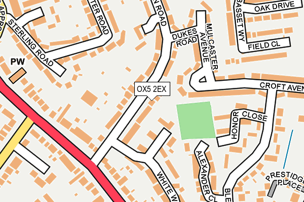 OX5 2EX map - OS OpenMap – Local (Ordnance Survey)