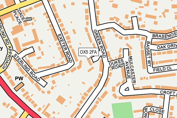 OX5 2FA map - OS OpenMap – Local (Ordnance Survey)