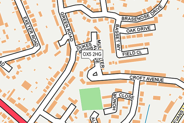 OX5 2HG map - OS OpenMap – Local (Ordnance Survey)