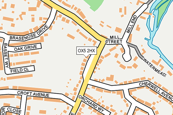 OX5 2HX map - OS OpenMap – Local (Ordnance Survey)