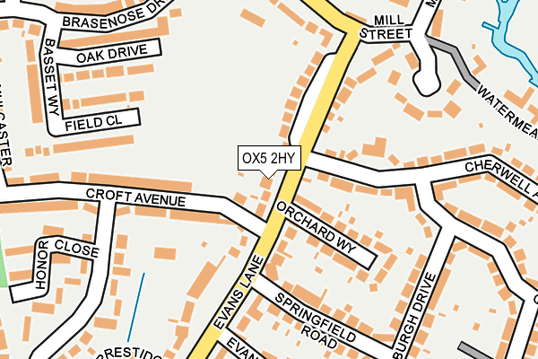 OX5 2HY map - OS OpenMap – Local (Ordnance Survey)