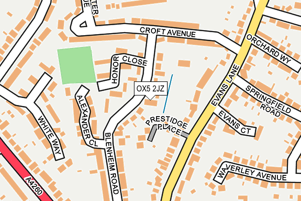 OX5 2JZ map - OS OpenMap – Local (Ordnance Survey)