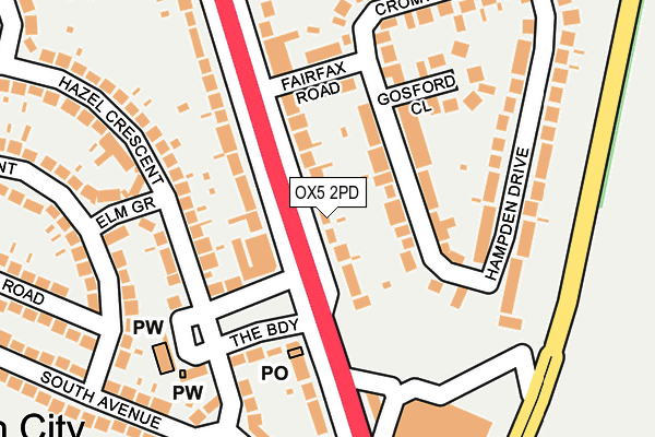 OX5 2PD map - OS OpenMap – Local (Ordnance Survey)