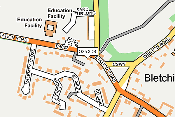 OX5 3DB map - OS OpenMap – Local (Ordnance Survey)