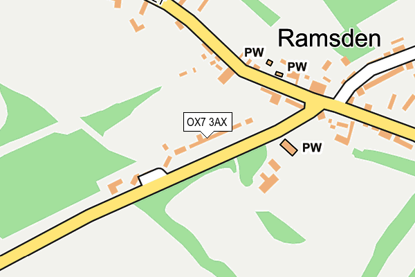 OX7 3AX map - OS OpenMap – Local (Ordnance Survey)