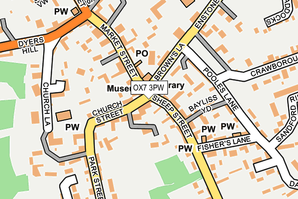 OX7 3PW map - OS OpenMap – Local (Ordnance Survey)