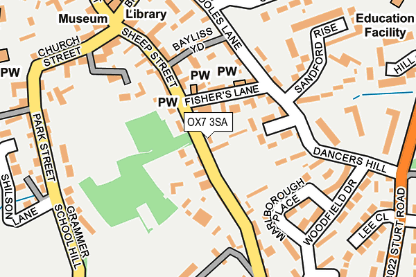 OX7 3SA map - OS OpenMap – Local (Ordnance Survey)