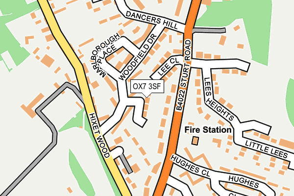 OX7 3SF map - OS OpenMap – Local (Ordnance Survey)