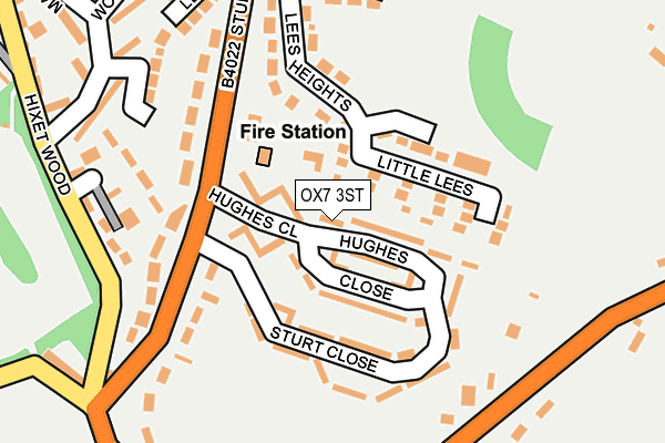 OX7 3ST map - OS OpenMap – Local (Ordnance Survey)